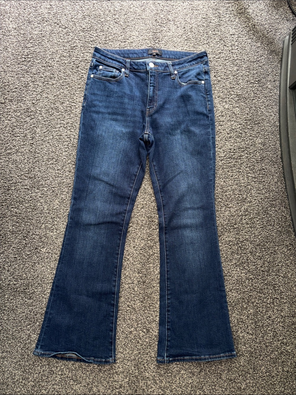 Quince Organic Stretch Flare Leg Denim Jeans Dark Wash Size 29